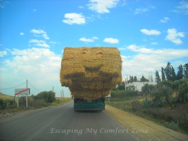 Back roads Morocco hay truck